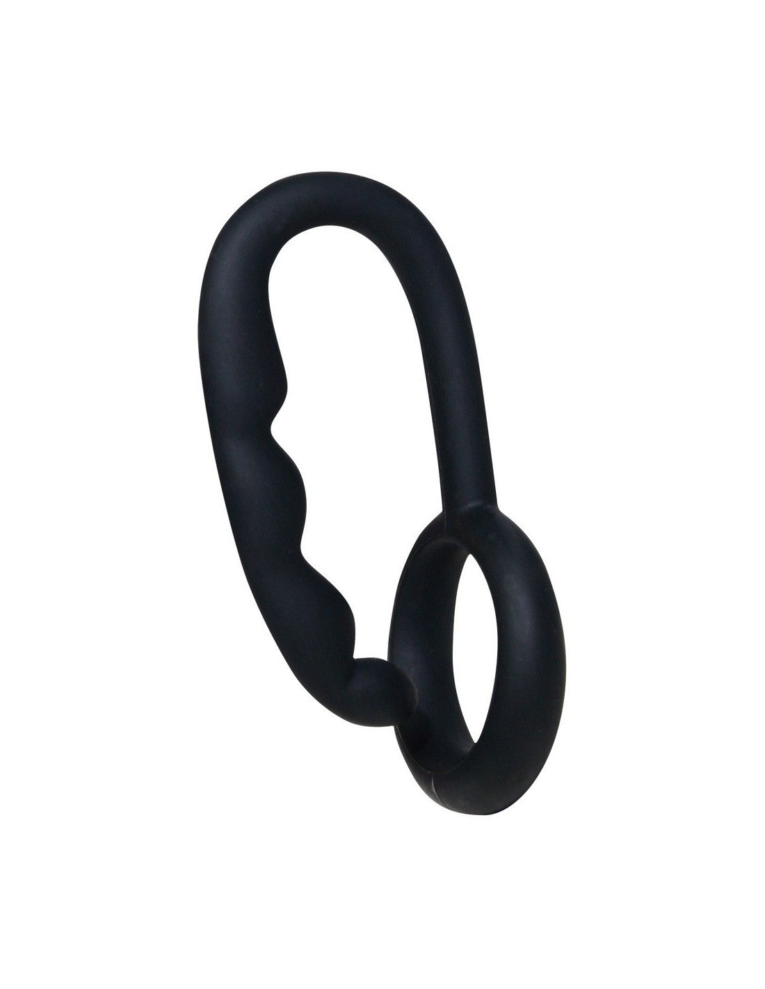 Anello Fallico Con Gancio Per Stimolazione Perineo "P-Point" Nero
